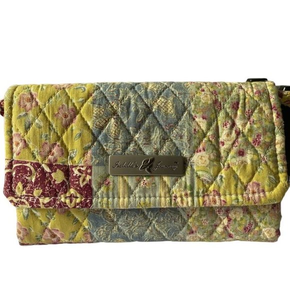 isabella's journey Crossbody Wallet Quilted Spring Floral Preowned - Picture 7 of 11